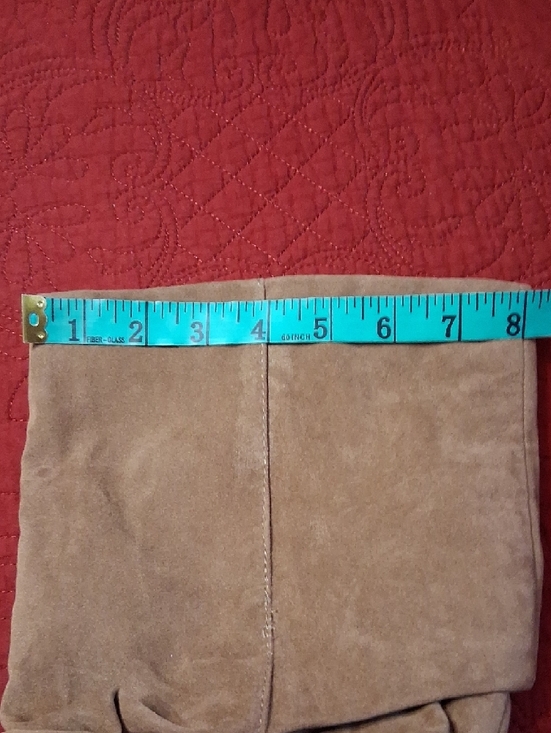 JustFab Slouchy Knee-High Boots in Tan Suede - Picture 10 of 12